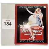 METAL DR. PEPPER PIN-UP SIGN