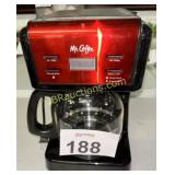 RED MR. COFFEE 12 CUP COFFEE MAKER