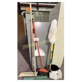 ASST. BROOMS AND A MOP