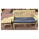 "POLY" WOOD OUTDOOR BENCH & SIDE TABLE