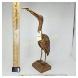WALNUT STYLIZED BLUE HERON