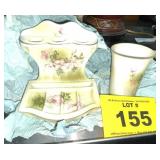 PORCELAIN FLORAL BATHROOM SET