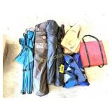 LAWN CHAIRS AND LIFE JACKETS