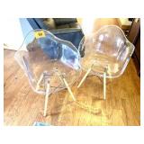 (2) CLEAR PLASTIC CHAIRS
