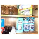 CABNET CONTENTS, TRASH BAGS, ETC