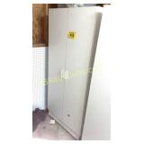 WHITE STORAGE CABINET 3 SHELVES INSIDE