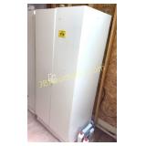 WHITE STORAGE CABINET - ONE SHELF INSIDE