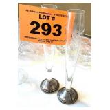 STERLING SILVER WEIGHTED BASE CRYSTAL BUD VASES