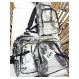 (3) CLEAR BACKPACKS