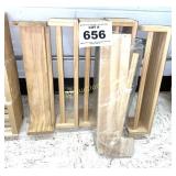 (6) SMALL WOOD SHELVES