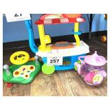 TEA SET, CART, STEERING WHEEL