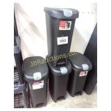(4) BLACK TRASH CANS
