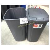 (2) BLACK TRASH CANS