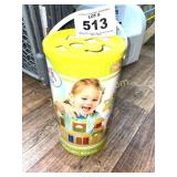 WOODEN BUILDING BLOCK CANISTER