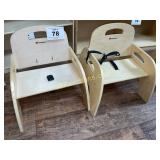 2 WOOD BOOSTER CHAIRS