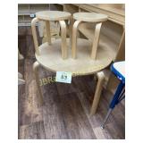 ROUND BENTWOOD TABLE AND TWO CHAIRS