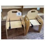 2 WOOD BOOSTER CHAIRS