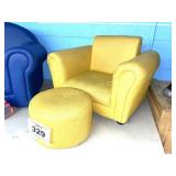 YELLOW EASY CHAIR W/OTTOMAN