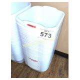 (37) WHITE PLASTIC BINS