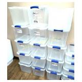 (14) 27QT PLASTIC STORAGE CONTAINERS W/LIDS
