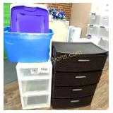 (2) SETS PLASTIC STORAGE DRAWERS