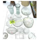 LARGE GROUP OF SERVING DISHES, VASES, ETC