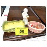 PLANTERS AND ANGEL CANDLE HOLDER