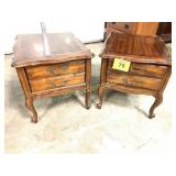 PAIR OF END TABLES WITH DRAWERS