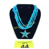 TURQUOISE COLORED NECKLADE WITH STAR