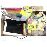 2 BOXES OF CRAFTS, YARN, FELT, ETC.