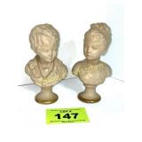 PAIR OF VINTAGE CHALK BUSTS