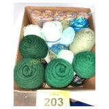 GREEN AND MULTI COLOR YARNS