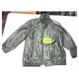 LEATHER COAT SIZE S DARK GREEN - PRESTON & YORK