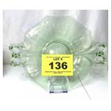 DEPRESSION GREEN HANDLED SERVING PLATE