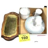 PARTIAL DISH SET AND 10 COMMANDMENTS PLAQUE