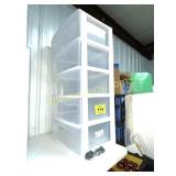 5 DRAWER PLASTIC DRAWERS W ONE SET OF CASTERS
