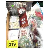 NICE BOX OF CRAFT SUPPLIES - WOOD & CHRISTMAS ITEM