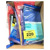 BOX OF PLASTIC TABLE CLOTHS