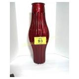 LARGE RED GLASS VASE