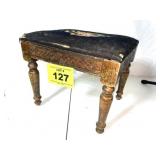 ANTIQUE EMBROIDERED FOOT STOOL