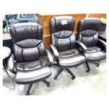 3 DINING CHAIRS ON CASTERS, GREAT FOR MAN CAVE