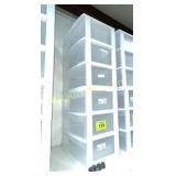 TWO 3 DRAWER PLASTIC DRAWERS W ONE SET OF CASTERS
