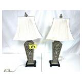 NICE PAIR OF SILVER LAMPS WITH MIRRORS