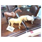 VINTAGE PLASTIC HORSES AND BULL