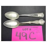 1.53 OZ APPROX .925 STERLING MUSKOGEE OK SPOONS