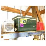 IGLOO COOLER, HOLMES HEATER, GAS CAN