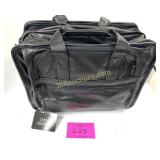 CARLO AMBOLDI LEATHER OVERNIGHT BUSINESS BAG