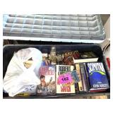 LARGE TOTE OF BOOKS W LID