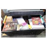 LARGE TOTE OF BOOKS W LID