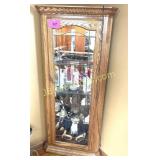 LIGHTED CORNER CURIO CABINET W MIRRORS